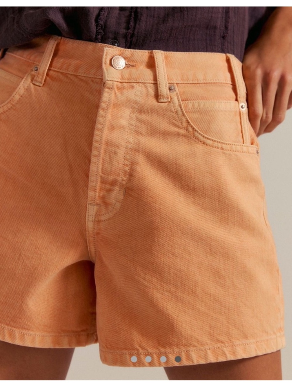We The Free Tippi Denim Shorts - Peach Orange